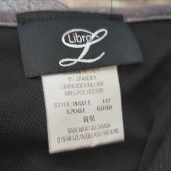 LIBRA | Women's Ruffle Layered Sleeveless Top Grey Black Size Medium - Picture 6 of 6